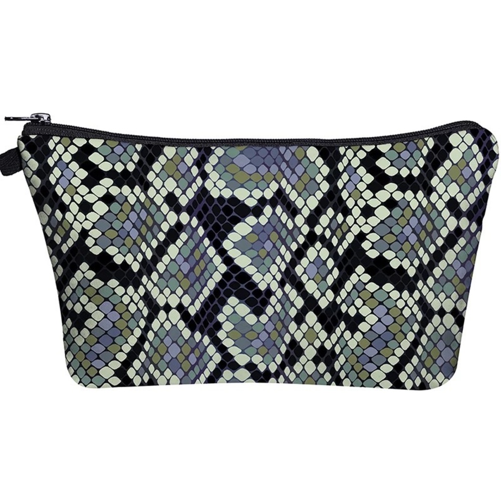 Black & Purple Snakeskin Cosmetic Toiletry Bag